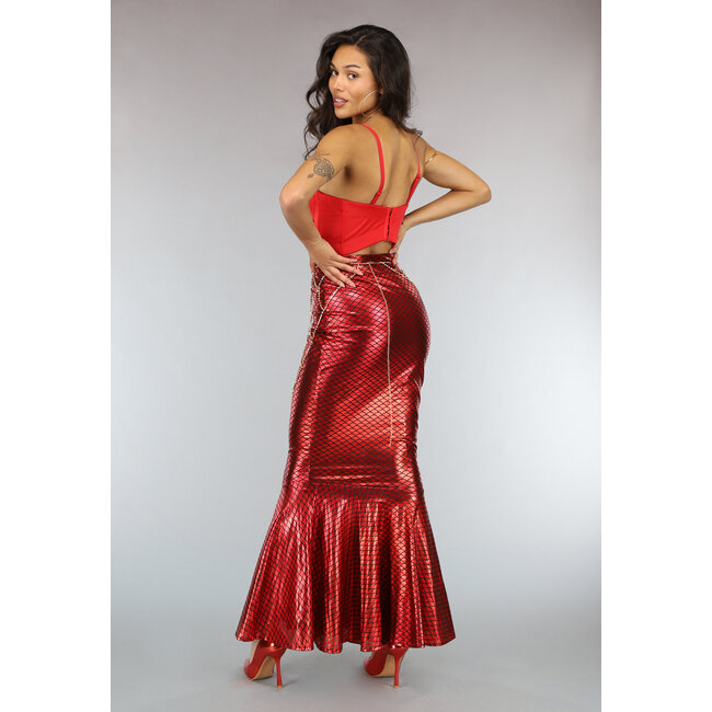 Rotes sexy Bustier mit Riemen und Cups