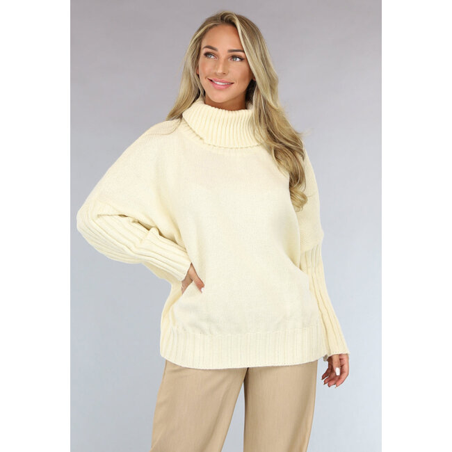 Großer Strickpullover in Übergröße Creme