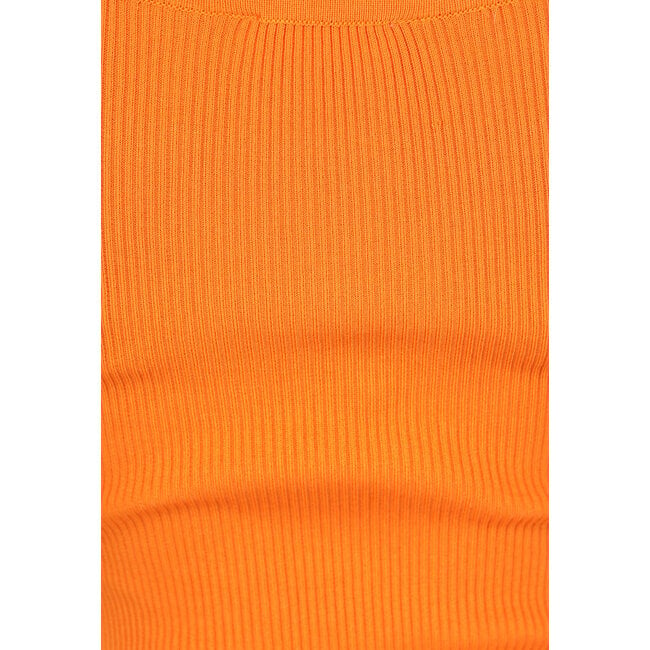 Orangefarbenes Bodycon-Kleid mit kurzen Ärmeln