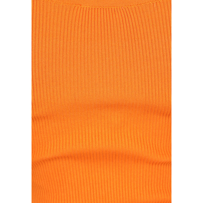 Orangefarbenes Bodycon-Kleid mit kurzen Ärmeln