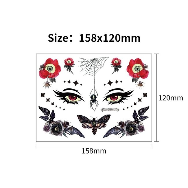 Glow In The Dark Temporäre Halloween Tattoo Set