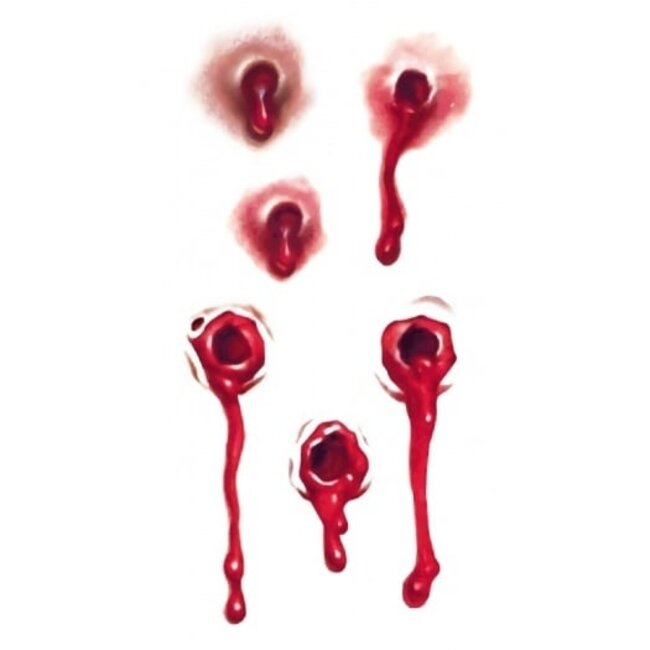 Temporäre Tätowierung von blutigen Wunden