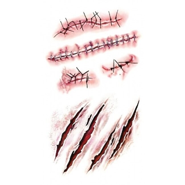 Temporäre Tätowierung von blutigen Wunden