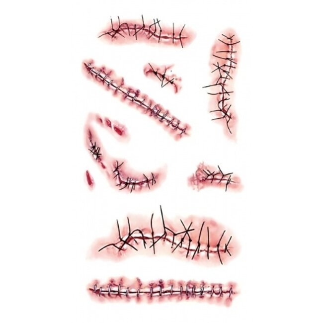 Temporäre Tätowierung von blutigen Wunden