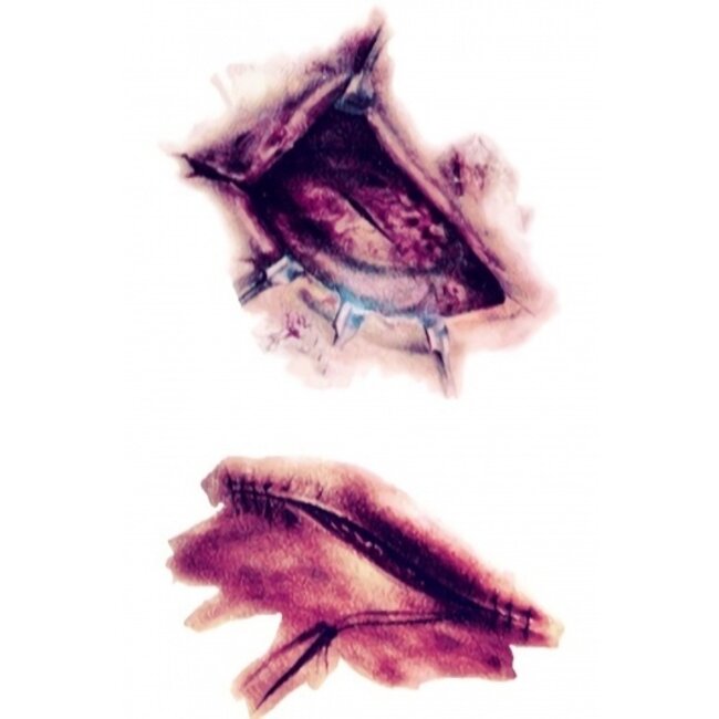 Temporäre Tätowierung von blutigen Wunden