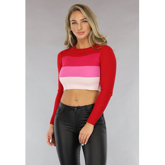 Rosa gestreiftes Crop-Top