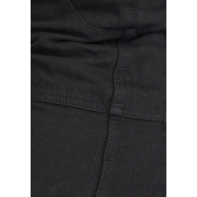 Trägerloses Denim-Kleid mit Knopfverschluss Schwarz