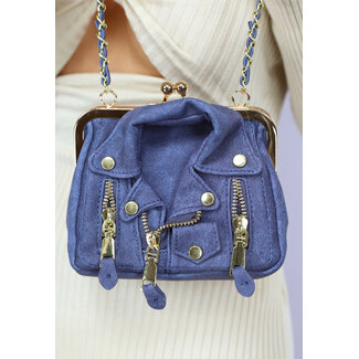 Dunkelblaue Umhängetasche mit Jackendesign