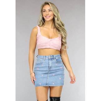 Hellrosa Woll-Crop-Top