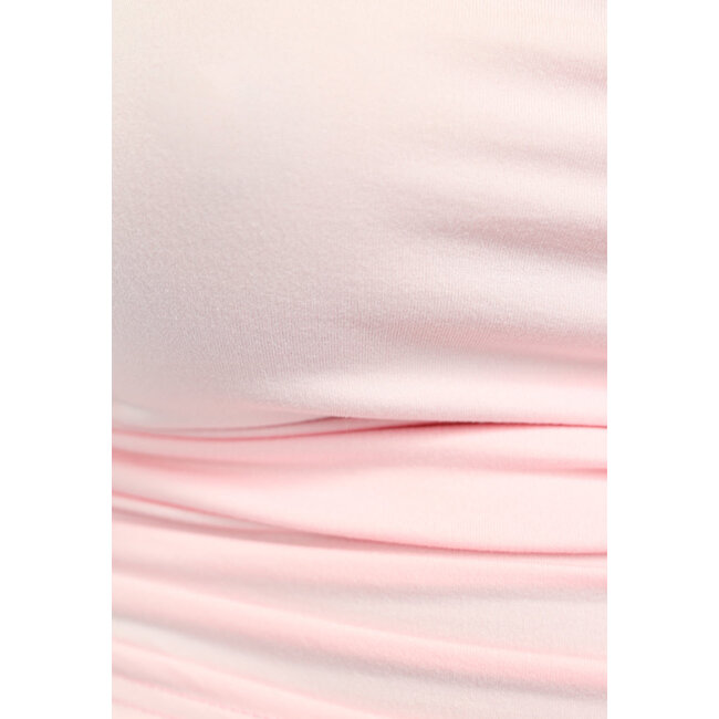 Hellrosa plissiertes Stretch-Langarmtop