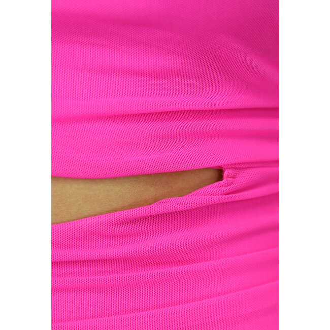 Fuchsia Einärmeliges Bodycon-Kleid mit Ausschnitten