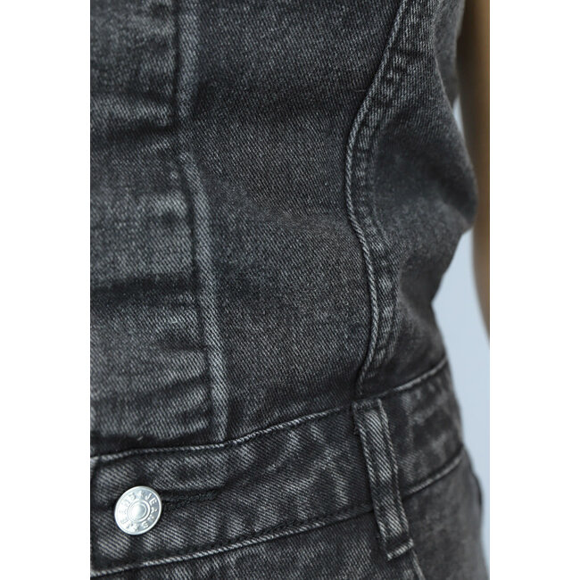 Trägerloser Denim-Cargo-Overall