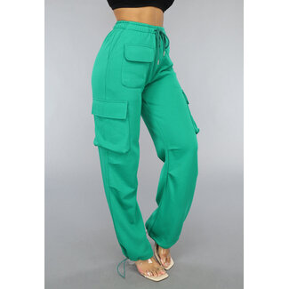 Grüner Cargo-Jogger mit Stretch