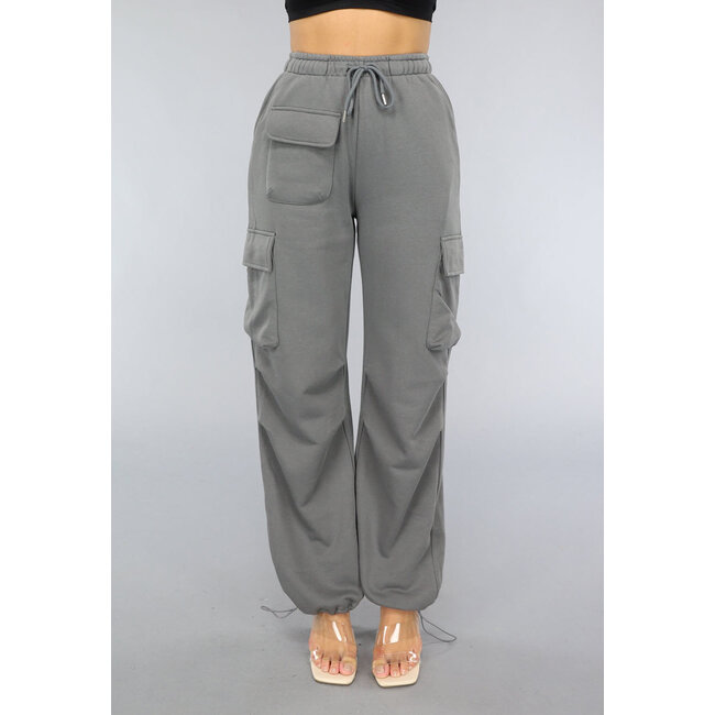 Anthrazitfarbene Cargo-Sweat-Hose mit Taschen