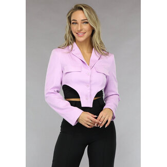 Kurzer asymmetrischer Blazer in Flieder