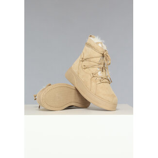 SALE50 Khakifarbene Schneestiefel mit Sneaker-Look