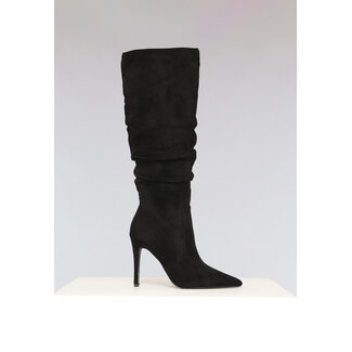 NEW0111 Schwarzer Stiletto-Stiefel mit spitzer Nase