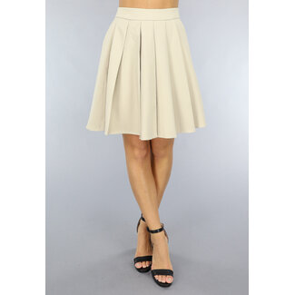 Plissierter Skaterrock in Beige