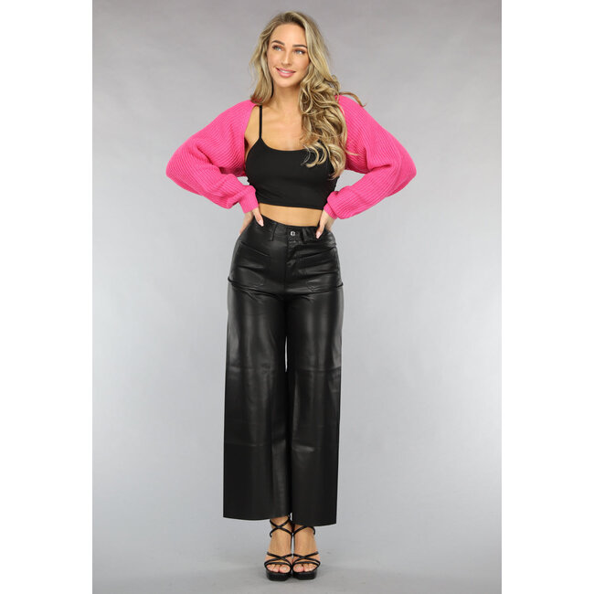 Fuchsia Bolero-Strickjacke
