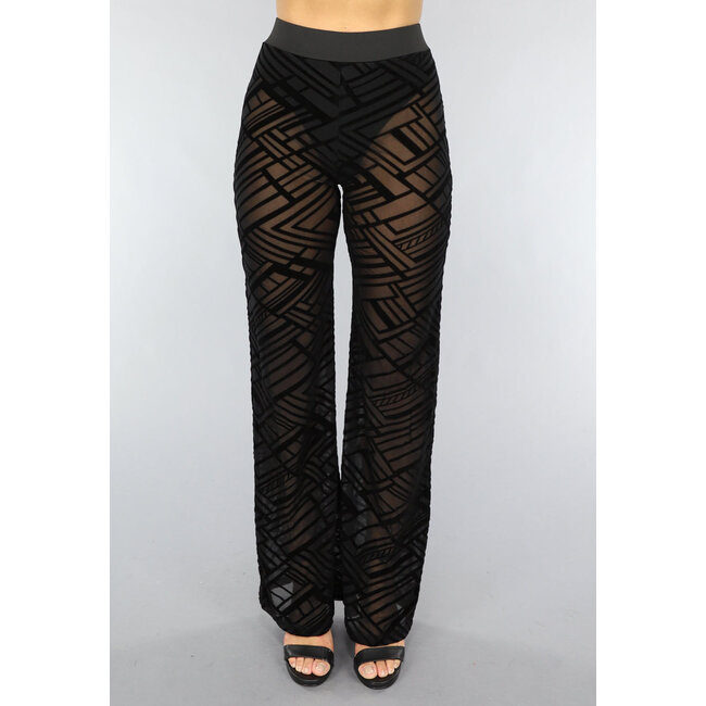 Hose mit Mesh-Print und Einsatzhose