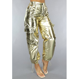 NEW1810 Cargo-Fallschirmhose in Metallic-Gold