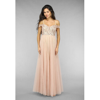 Altrosa Tüllkleid mit Pailletten