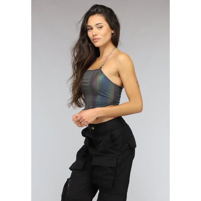 Reflektierendes Trägertop mit Kette