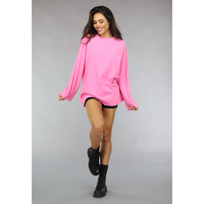 Rosa Oversized Top mit weiten Ärmeln