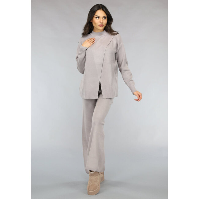 Soft Taupe Lounge Set mit Overslag