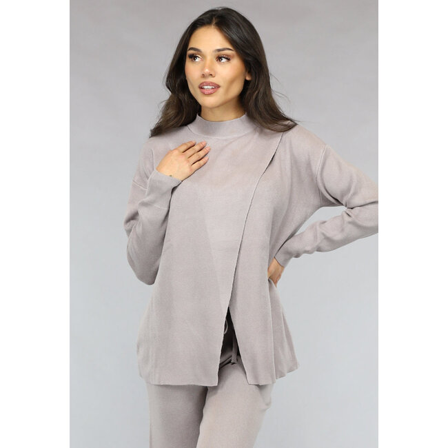 Soft Taupe Lounge Set mit Overslag