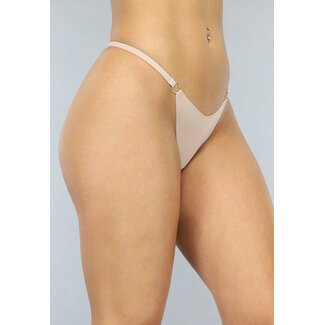 Beigefarbener nahtloser Tanga mit Herz-Details