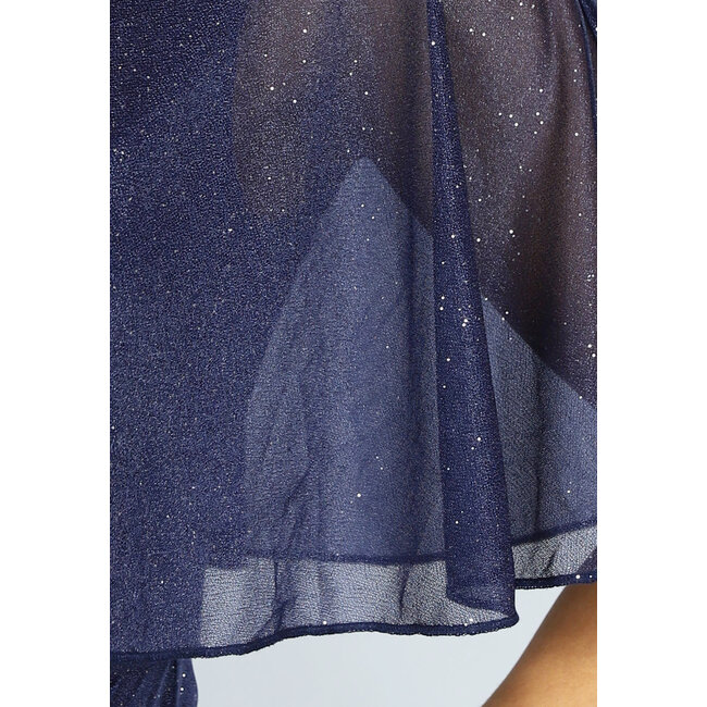 Marineblaues One-Shoulder-Galakleid mit Schimmer