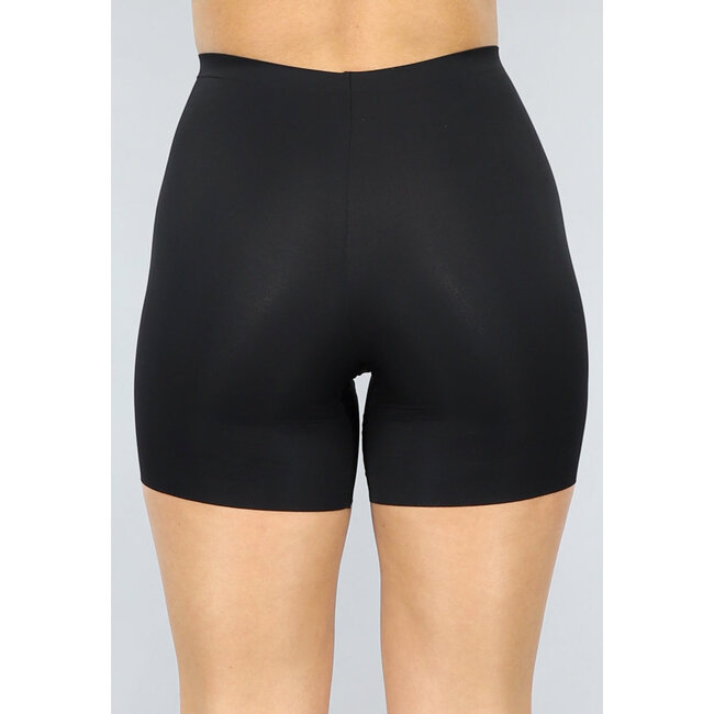 Schwarze korrigierende nahtlose Biker-Shorts mit hoher Taille