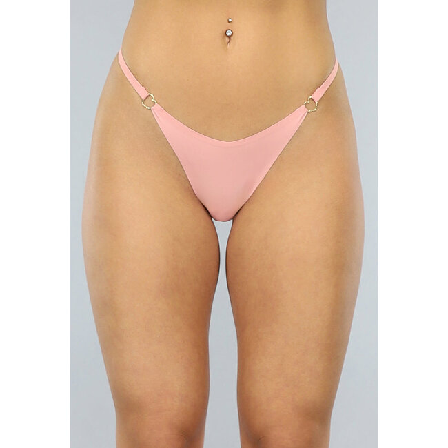 Altrosa Nahtloser Tanga mit Herz-Details