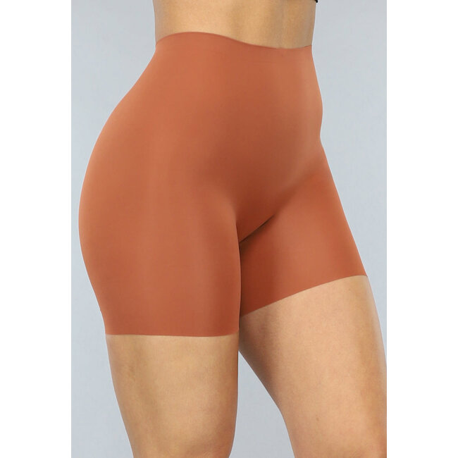 Korrigierende nahtlose Biker-Shorts in Braun