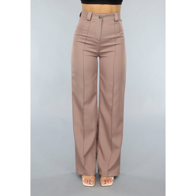 Hose mit geradem Bein in Taupe