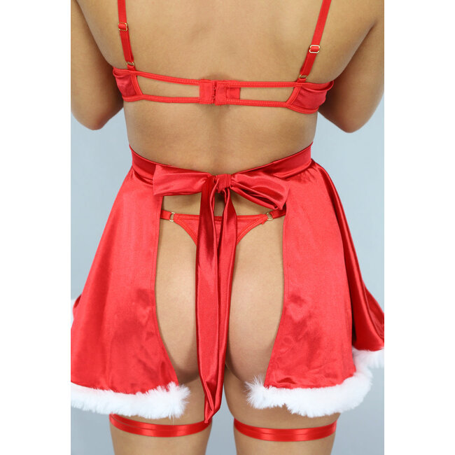 Weihnachts-Dessous-Set mit Schleifen-Detail