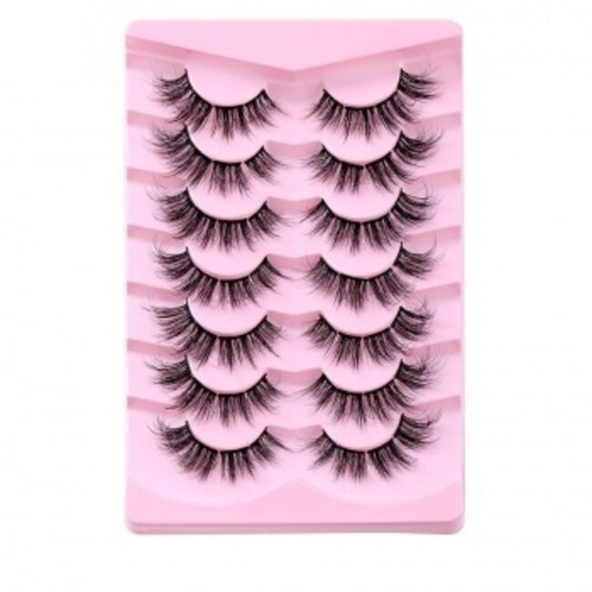 Flauschige Segmente Stick Wimpern mit Volumen 7er Set
