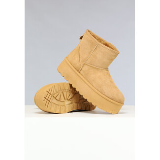 SALE50 Camel Chunky Snowboots mit hoher Sohle