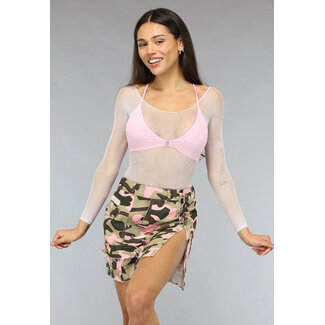 Weißer schulterfreier Bodysuit mit Glitzersteinen