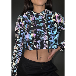 OP=OP! Reflektierendes Crop Top mit Kapuze