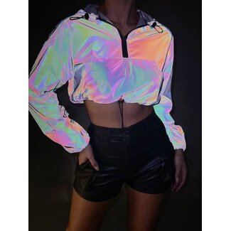 Reflektierende gekröpfte Windjacke