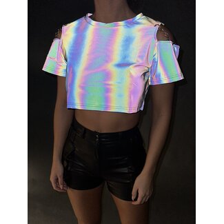 Reflektierendes kurzärmeliges Crop Top
