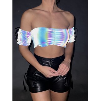 Reflektierendes schulterfreies Top