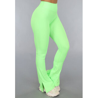 OP=OP! Neongrüne Sport-Leggings mit Split-Flair