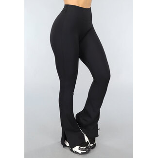 TERUG Flair-Sport-Leggings mit schwarzer Schleife und Schlitz