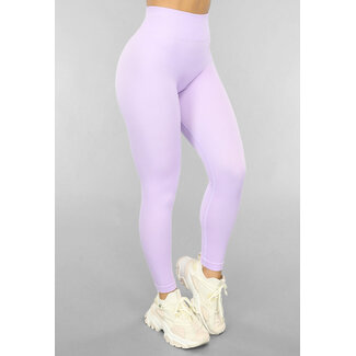 Fliederfarbene gerippte Stoff-Track-Tights