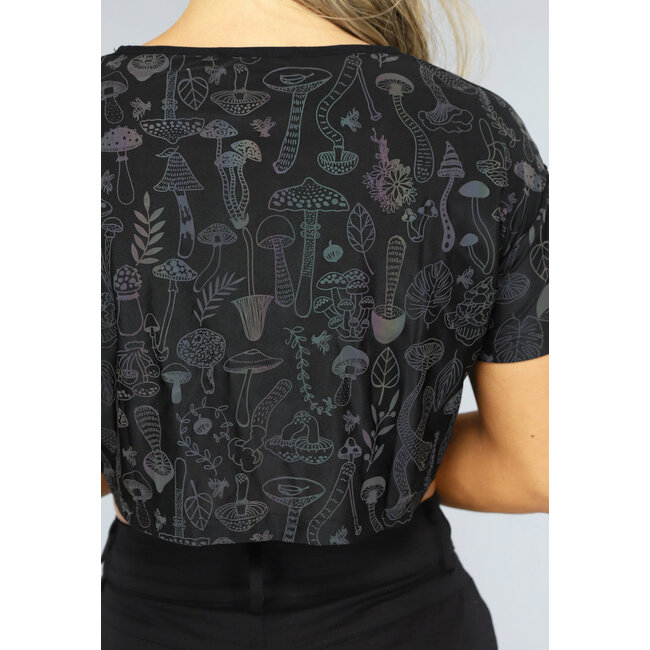 Cropped Shirt mit Pilzprint