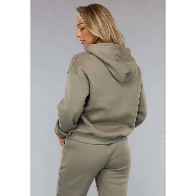 Fleece-Jogginganzug in Taupe