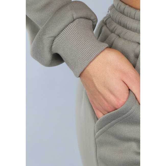 Fleece-Jogginganzug in Taupe